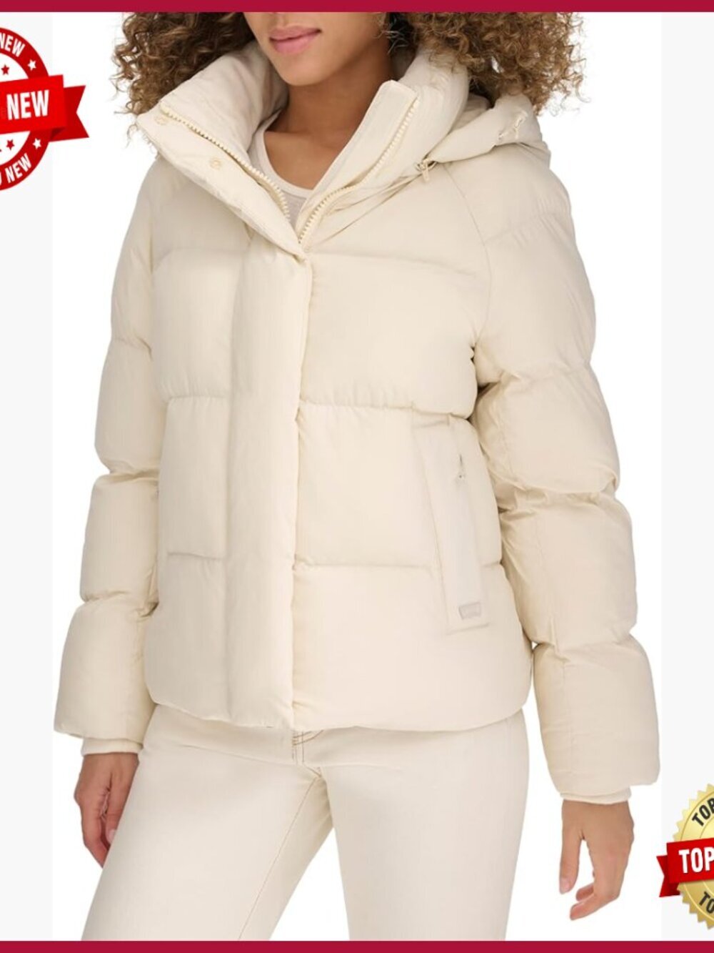 Women's Lightweight Quilted Puffer Jacket with Removable Hood